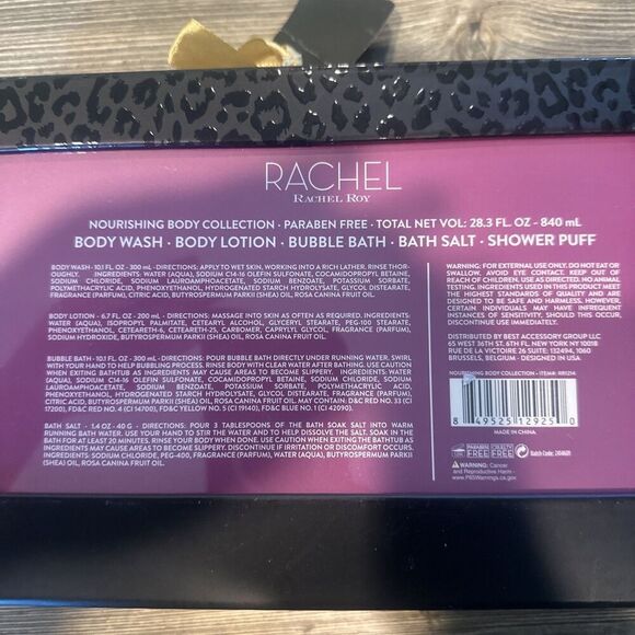 RACHEL ROY Nourishing Body Collection Vanilla Rose 5 Piece Body Wash Lotion Puff - Picture 2 of 5